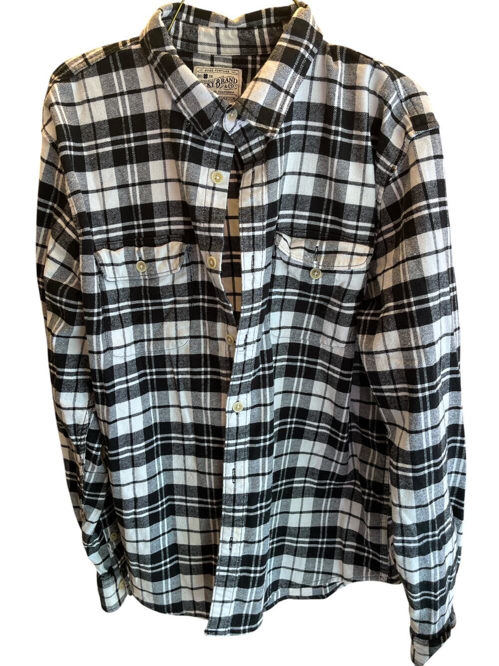 LUCKY BRAND Shirt Men's Size Large Multicolor Plaid Button Down Long Sleeve